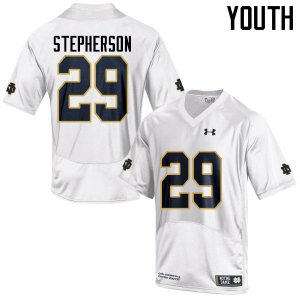 Notre Dame Fighting Irish Youth Kevin Stepherson #29 White Under Armour Authentic Stitched College NCAA Football Jersey BPQ8699BV
